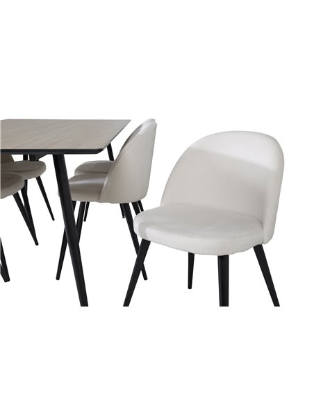 Matgrupp Silar med Velvet matstolar, 180 × 90 cm