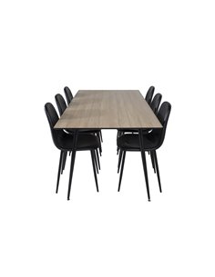 Matgrupp Silar med Polar matstolar, 180 × 90 cm