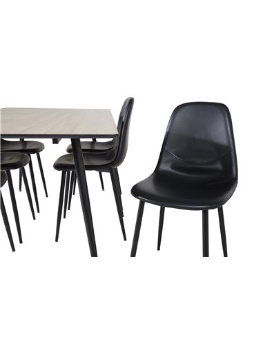 Matgrupp Silar med Polar matstolar, 180 × 90 cm