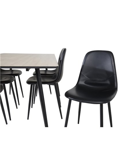 Matgrupp Silar med Polar matstolar, 180 × 90 cm