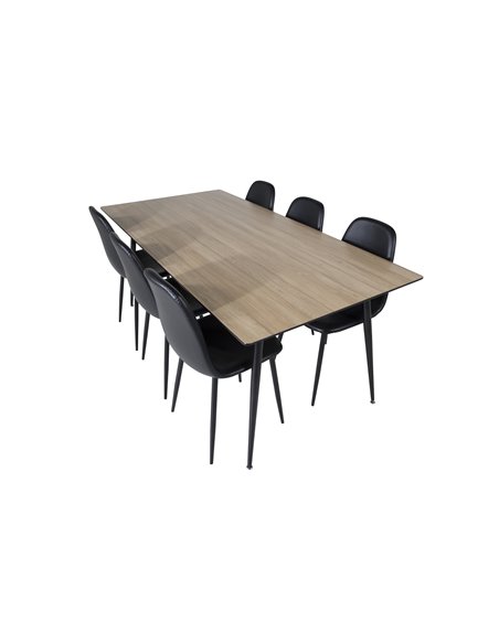 Matgrupp Silar med Polar matstolar, 180 × 90 cm
