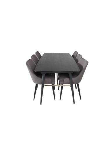 Matgrupp Gold med Plaza matstolar, 180 × 85 cm