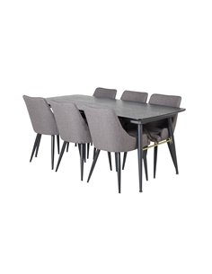 Matgrupp Gold med Plaza matstolar, 180 × 85 cm 2