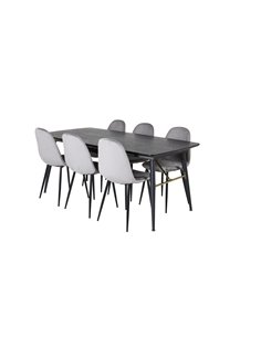 Matgrupp Gold med Polar matstolar, 180 × 85 cm 2