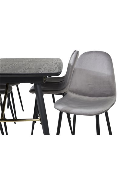 Matgrupp Gold med Polar matstolar, 180 × 85 cm
