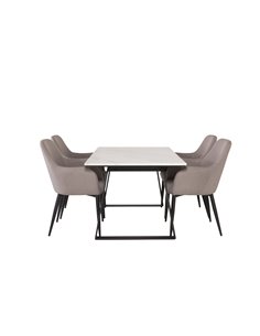 Matgrupp Estelle med Comfort matstolar, 140 × 90 cm