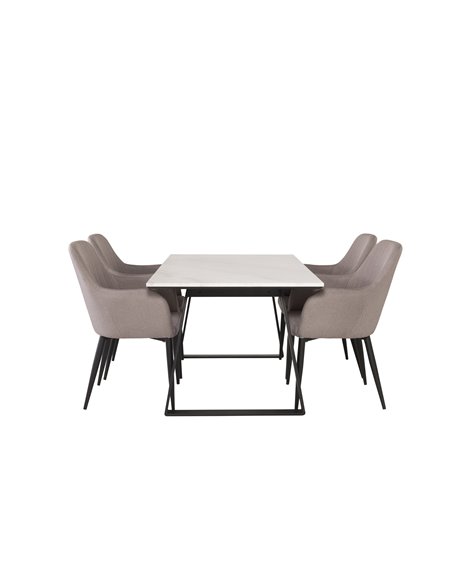 Matgrupp Estelle med Comfort matstolar, 140 × 90 cm