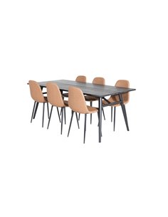 Matgrupp Sleek med Polar matstolar, 195 × 95 cm 2