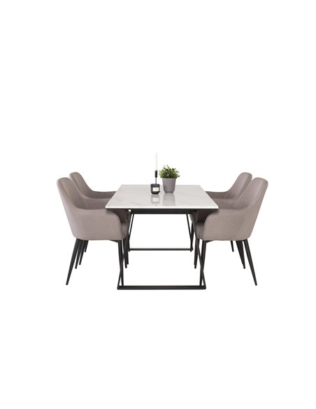 Matgrupp Estelle med Comfort matstolar, 140 × 90 cm