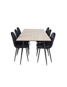 Matgrupp Silar med Polar matstolar, 180 × 90 cm