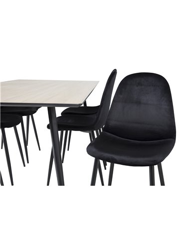 Matgrupp Silar med Polar matstolar, 180 × 90 cm