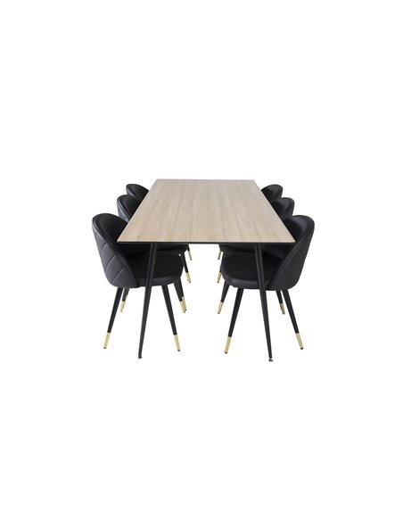 Matgrupp Silar med Velvet matstolar, 180 × 90 cm