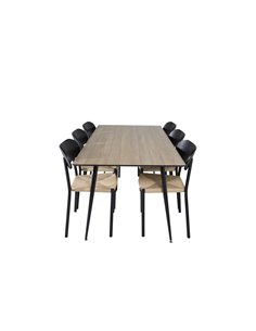 Matgrupp Silar med Polly matstolar, 180 × 90 cm
