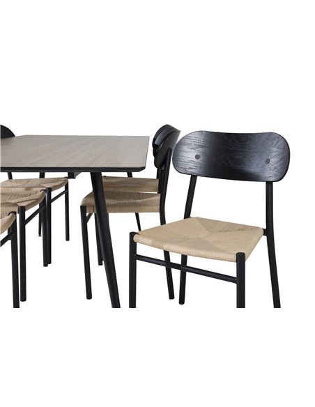 Matgrupp Silar med Polly matstolar, 180 × 90 cm