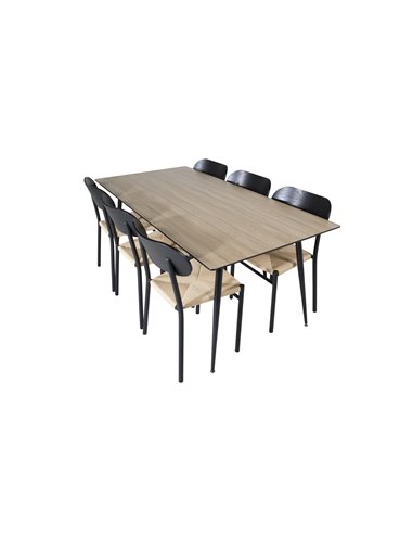 Matgrupp Silar med Polly matstolar, 180 × 90 cm