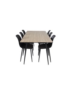 Matgrupp Silar med Polar matstolar, 180 × 90 cm