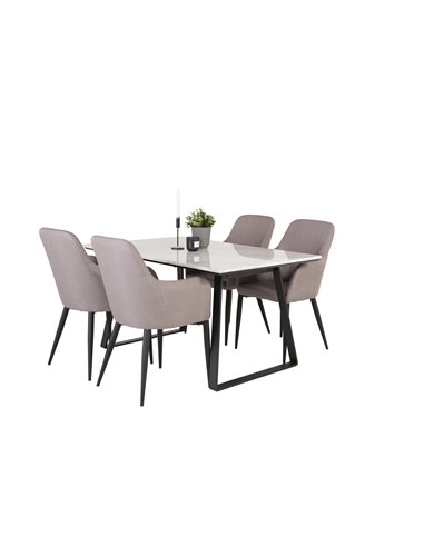 Matgrupp Estelle med Comfort matstolar, 140 × 90 cm