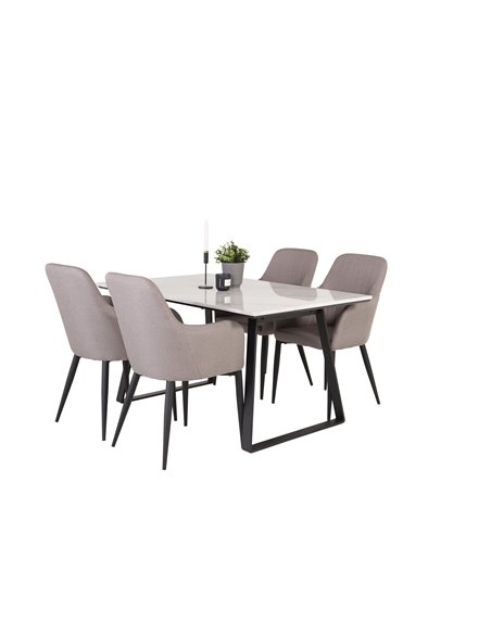 Matgrupp Estelle med Comfort matstolar, 140 × 90 cm
