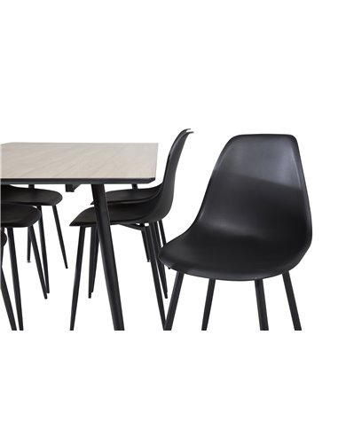 Matgrupp Silar med Polar matstolar, 180 × 90 cm