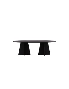 Ovalt matbord Bootcut, 230 × 115 cm, Svart