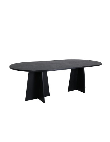 Ovalt matbord Bootcut, 230 × 115 cm, Svart