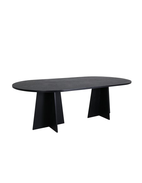 Ovalt matbord Bootcut, 230 × 115 cm, Svart