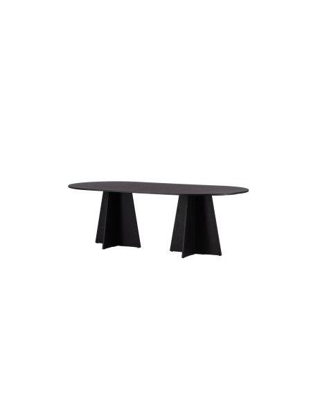 Ovalt matbord Bootcut, 230 × 115 cm, Svart