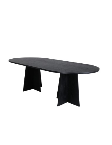 Ovalt matbord Bootcut, 230 × 115 cm, Svart