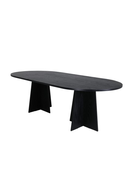 Ovalt matbord Bootcut, 230 × 115 cm, Svart