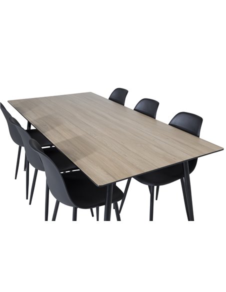 Matgrupp Silar med Polar matstolar, 180 × 90 cm