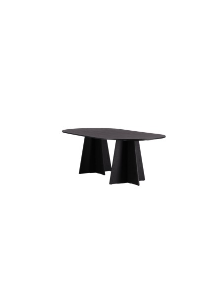 Ovalt matbord Bootcut, 230 × 115 cm, Svart