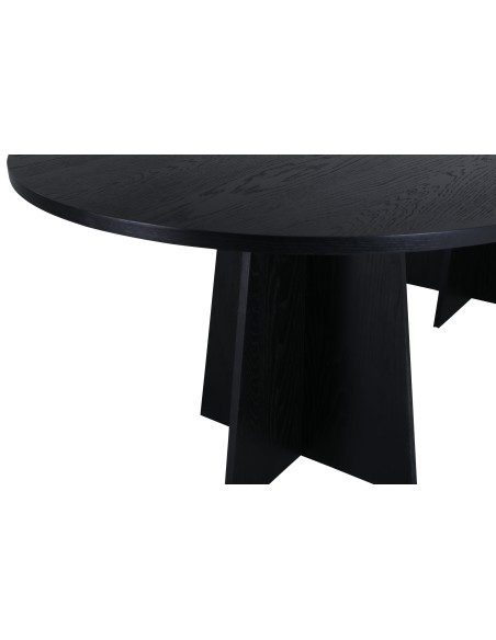 Ovalt matbord Bootcut, 230 × 115 cm, Svart