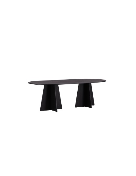 Ovalt matbord Bootcut, 230 × 115 cm, Svart