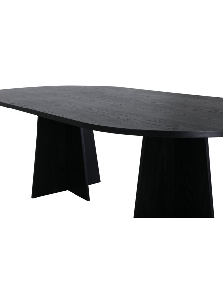 Ovalt matbord Bootcut, 230 × 115 cm, Svart