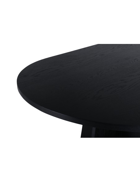 Ovalt matbord Bootcut, 230 × 115 cm, Svart