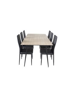 Matgrupp Silar med Slim matstolar, 180 × 90 cm