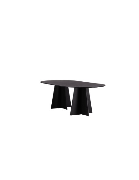 Ovalt matbord Bootcut, 230 × 115 cm, Svart