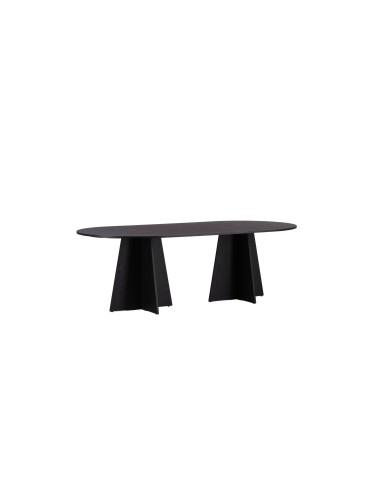 Ovalt matbord Bootcut, 230 × 115 cm, Svart