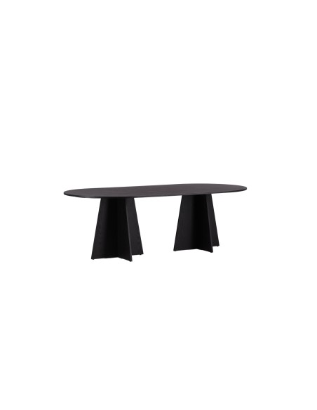 Ovalt matbord Bootcut, 230 × 115 cm, Svart