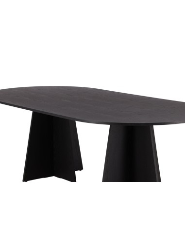 Ovalt matbord Bootcut, 230 × 115 cm, Svart