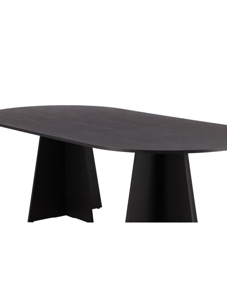 Ovalt matbord Bootcut, 230 × 115 cm, Svart