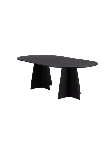 Ovalt matbord Bootcut, 230 × 115 cm, Svart