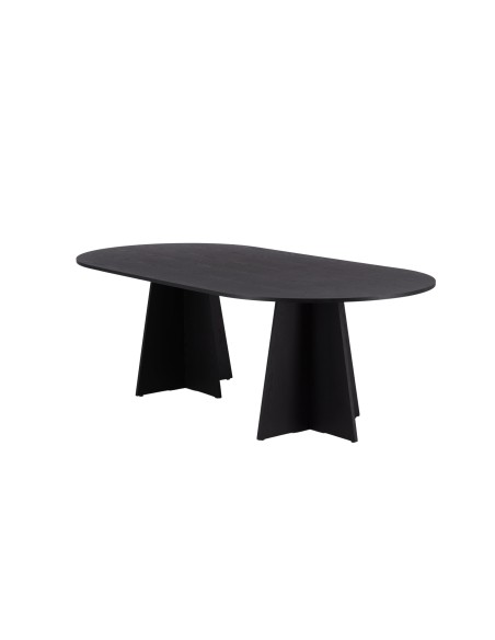 Ovalt matbord Bootcut, 230 × 115 cm, Svart