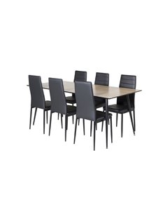 Matgrupp Silar med Slim matstolar, 180 × 90 cm 2