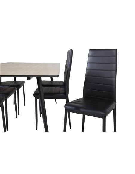 Matgrupp Silar med Slim matstolar, 180 × 90 cm
