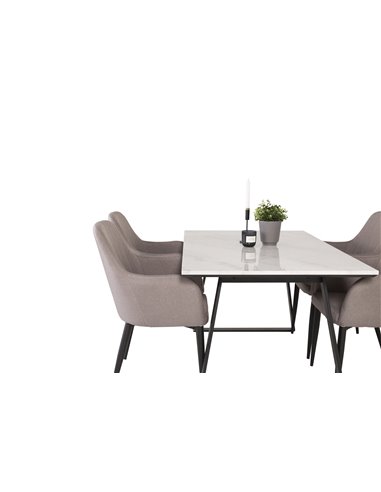 Matgrupp Estelle med Comfort matstolar, 140 × 90 cm