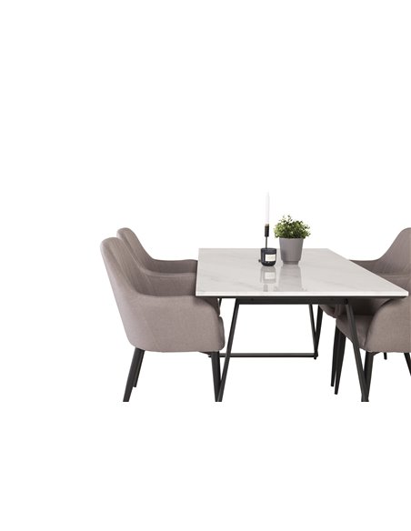 Matgrupp Estelle med Comfort matstolar, 140 × 90 cm