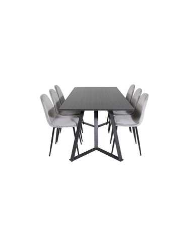 Matgrupp Marina med Polar matstolar, 180 × 90 cm