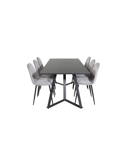 Matgrupp Marina med Polar matstolar, 180 × 90 cm