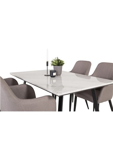 Matgrupp Estelle med Comfort matstolar, 140 × 90 cm